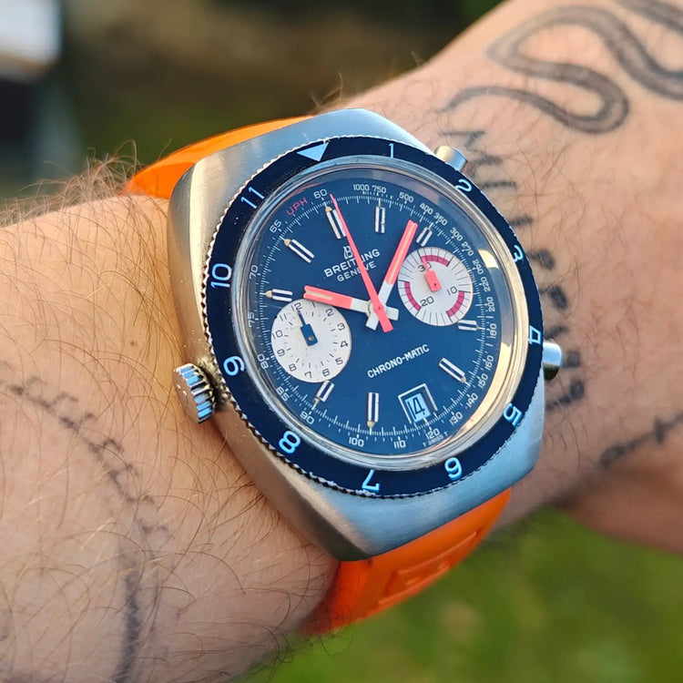Breitling Chrono-Matic 2112: el nacimiento del cronógrafo automático en 1969 — Reloj vintage fotografiado por Mamontrevintage