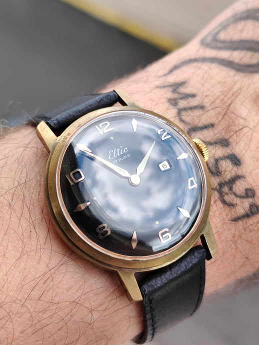Eltic cadran noir - mamontrevintage