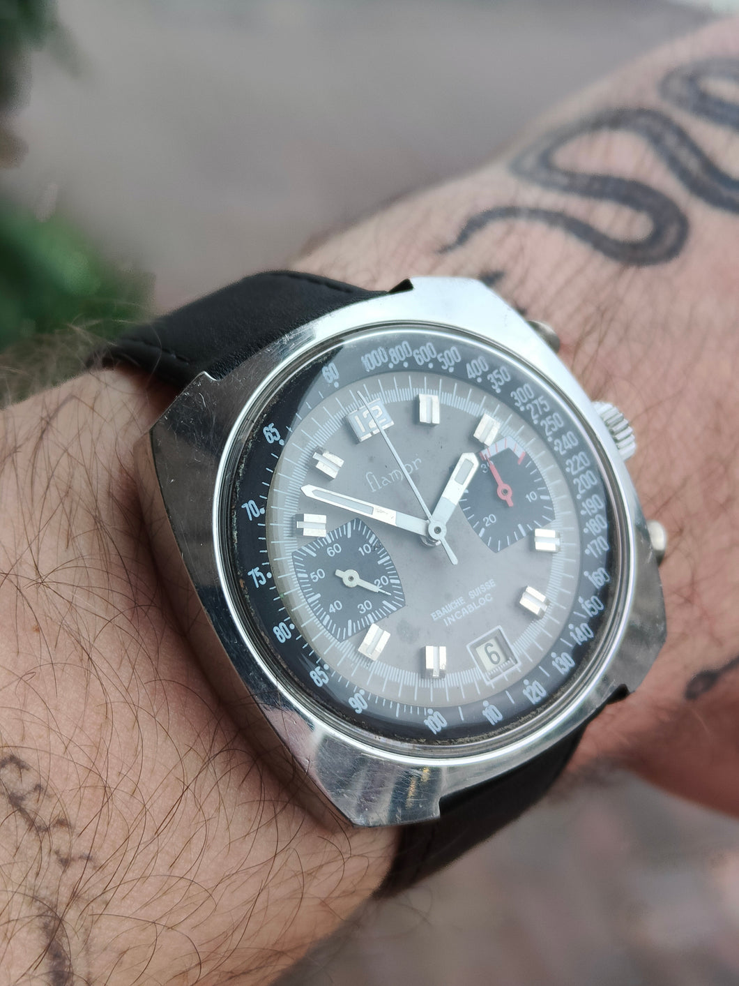 Chronographe Rally Flamor Valjoux 7734 - mamontrevintage