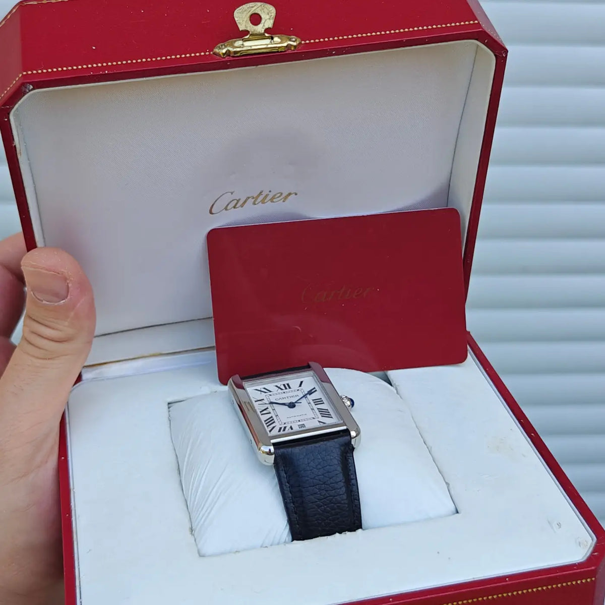 Cartier Tank Solo XL Automatik 3515, Etui + Karte — Archivfoto 7/11