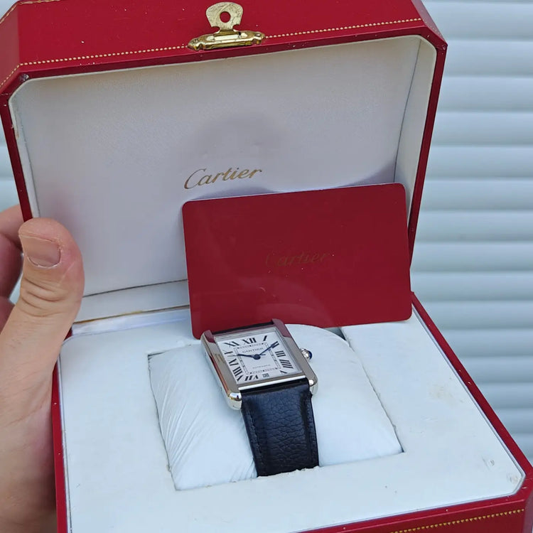 Cartier Tank Solo XL Automatik 3515, Etui + Karte — Archivfoto 7/11