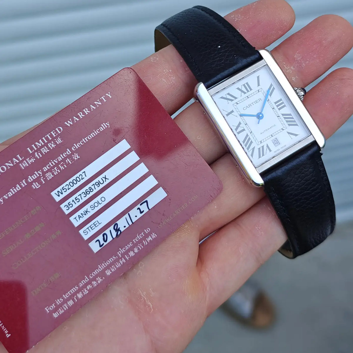 Cartier Tank Solo XL Automatik 3515, Etui + Karte — Archivfoto 11/11