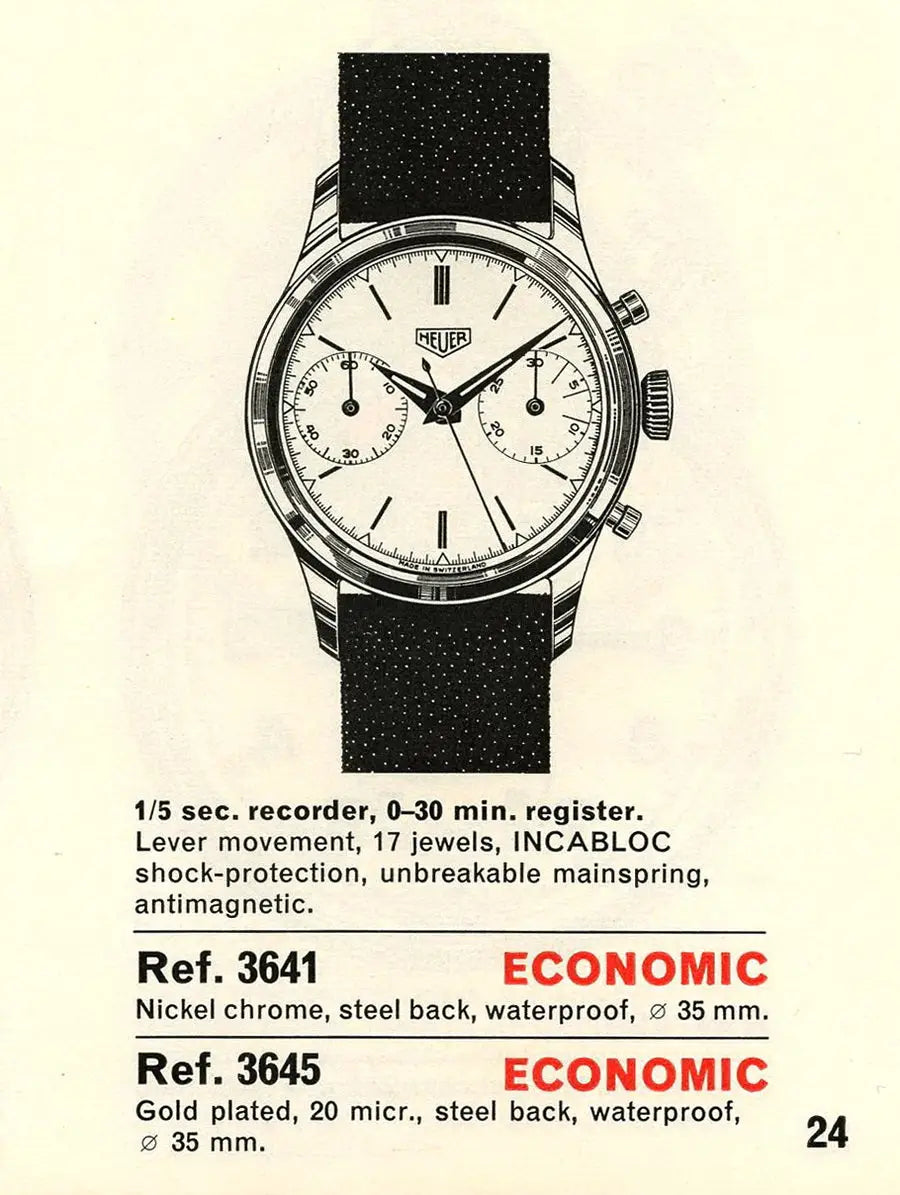 Chronographe Heuer 3645 Valjoux 92