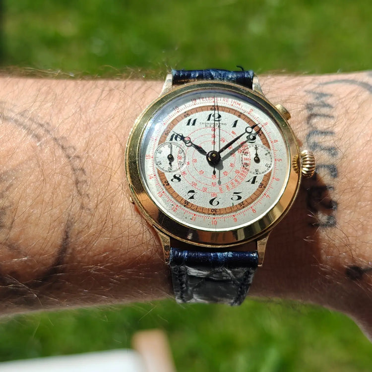 Chronometro Elpe 30er Landeron 39 Ein-Drücker-Chronograph — Archivfoto 3/8