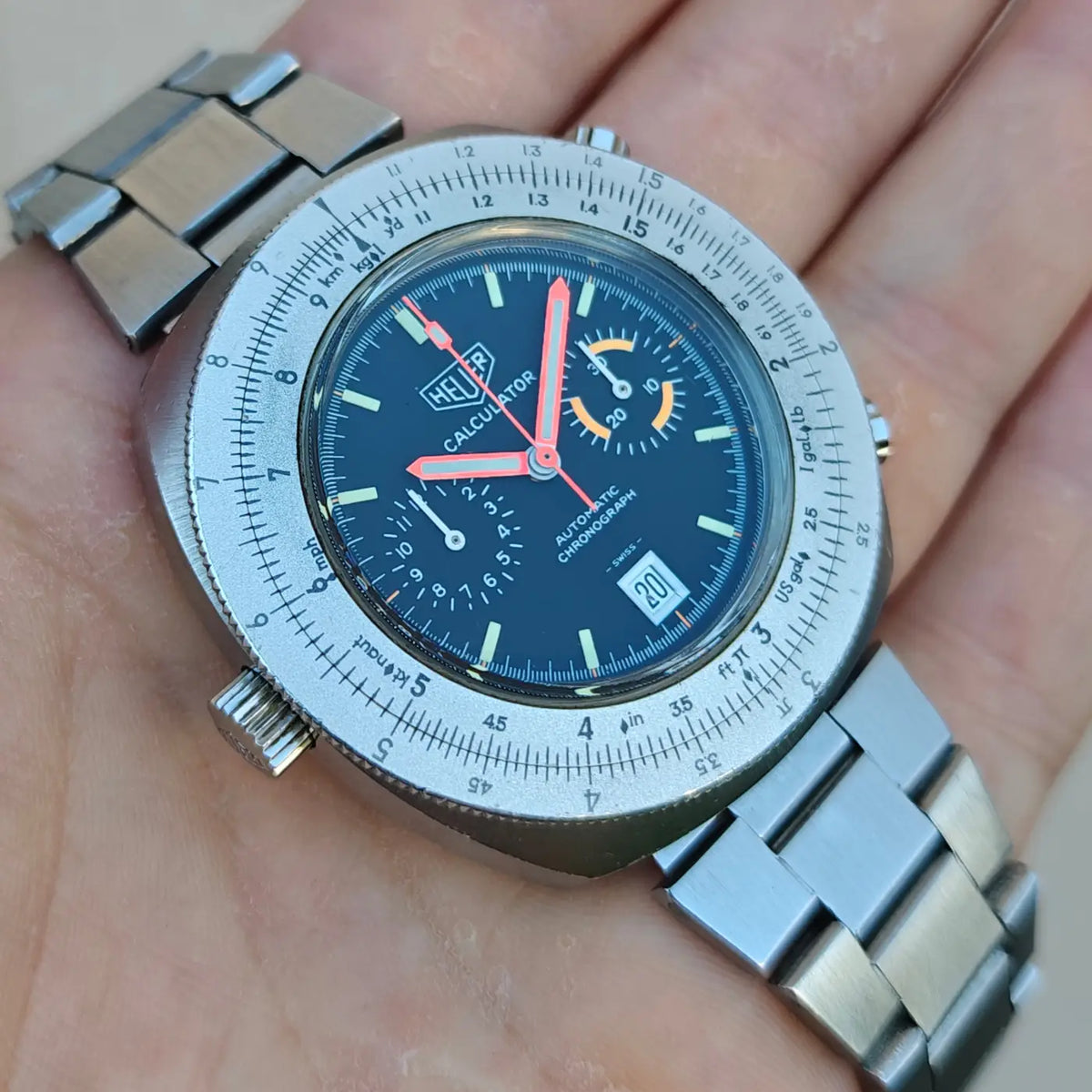 Heuer Calculator Chronograph Kaliber 12 Ref. 110.633 — Foto 5/11