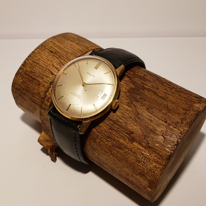 Provita plaqué or mouvement manuel des années 60 34mm hors couronne équipée d'un PUW 261